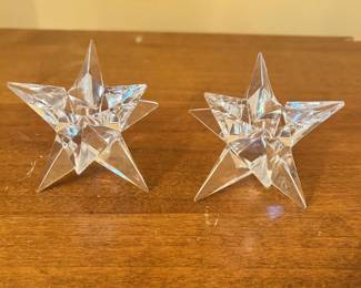Rosenthal Bleikristall Starburst Candle Holders 2-3"