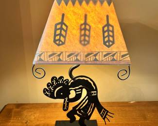 Metal Kokopelli Lamp 17"