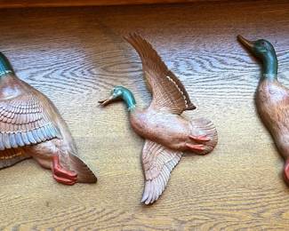 Vintage Atlantic Mold Flying Ducks Wall Hangings