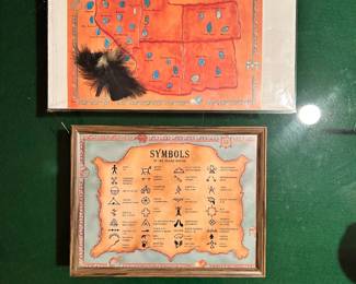 Framed Turquoise and Symbols Maps