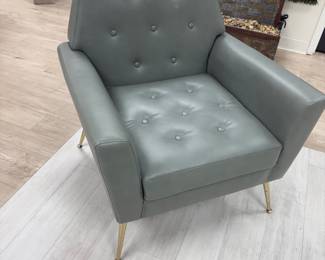 Leather Sage Green Armchair 