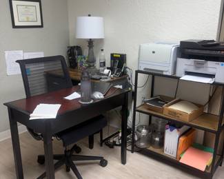 Desks/printers/shelving