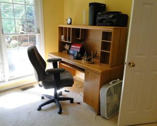 Desk, solid wood, and one of the most amazing desk chairs we have ever seen