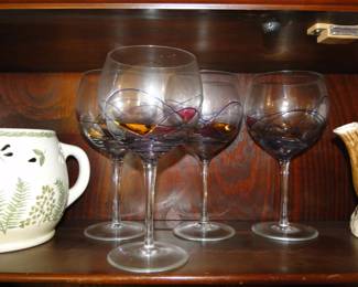 Stained glass, wine glasses