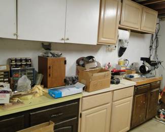 Cabinet filled with all your shop and woodworking needs