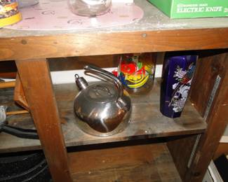 Tea kettle, vintage vase and a Sun-Tea maker