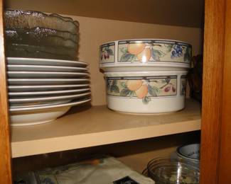 Even the bowls and serving dishes too