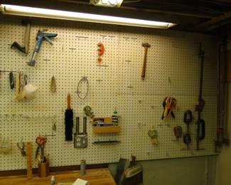 Pegboard and hooks