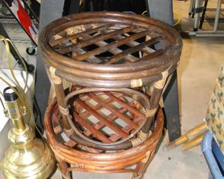 Rattan stools, just add a cushion, or rattan tables just add glass or a solid top