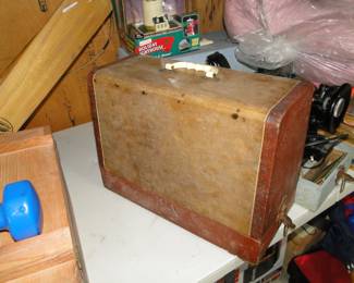 Another vintage sewing machine, complete with case