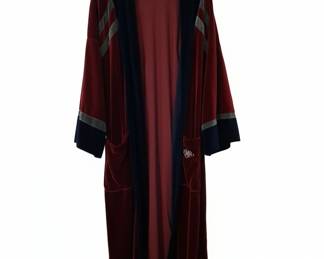 Christian Dior Monsieur Vintage Burgundy and Navy Velvet Robe