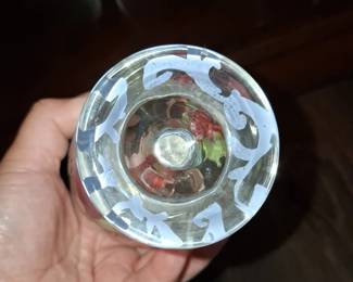 Tracy Porter HandPainted Floral and Butterfly Glass Vase second image