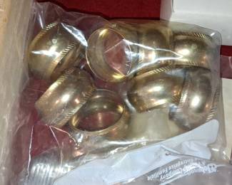 Vintage Brass Napkin Rings Set