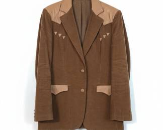 Vintage Pioneer Wear Corduroy and Leather Western Sport Coat