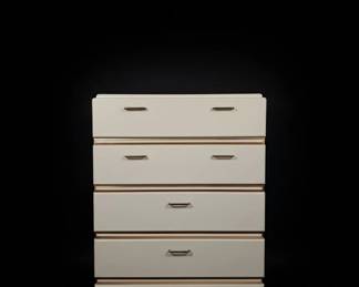 MidCentury Modern White Lacquer FiveDrawer Chest
