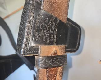 Vintage Safety Speed Holster and Duty Belt Rig with Sabas Uniforms and Earl Ginn Co. Stamps fourth image