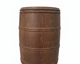 Vintage Wooden BarrelShaped Humidor