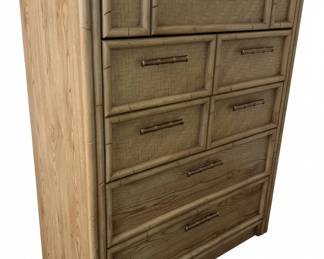 Lea Furniture Faux Bamboo Rattan Tall Chest of Drawers second image