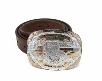 Penngrove Social Firemen Truckers Ball Belt Buckle