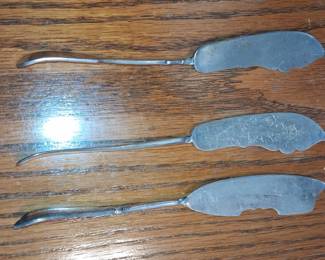 Vintage Silver Plated Butter Spreaders with Twisted Handles