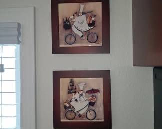 Jennifer Garant Chef on Bicycle Pair of Framed Art Tiles