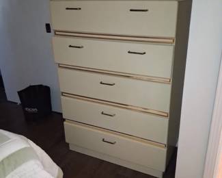 s Paolo Gucci Modern Cream Lacquer Brass Trim High Chest