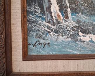Winter Mountain Landscape Oil Painting by W. Ringer second image