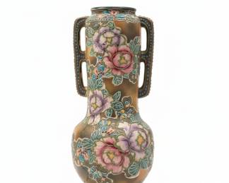 Antique Nippon Moriage Floral Vase