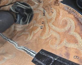 Tony Lama C Black Leather Western Boots with Tonal Embroidery second image