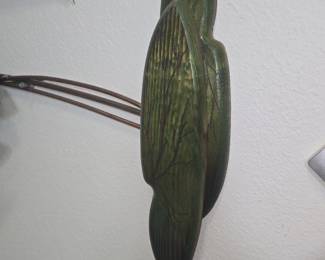 MidCentury Modern Mixed Media Flying Ducks Wall Sculpture with Cattails second image