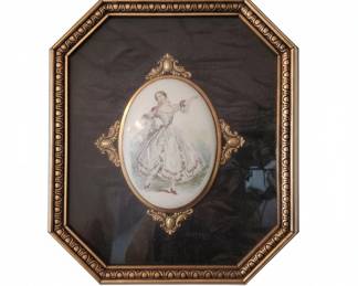 Pair of Vintage Rudolf Lesch Flowers of Loveliness Octagonal Framed Lithographs