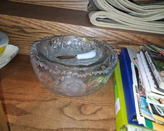 American Brilliant Cut Glass ABP Serving Bowl