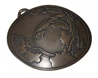 Vintage Art Nouveau Style Solid Brass Belt Buckle