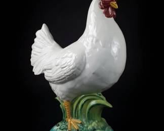 Intrada Italy Majolica Chicken Figurine