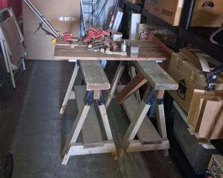 Vintage HeavyDuty Woodworking Sawhorse Workbench