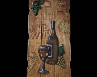 Vintage C. Winterle Olson Chardonnay Wine Wall Plaque