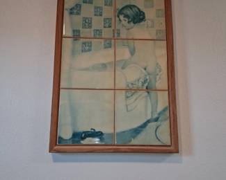 Vintage Bathing Child Ceramic Tile Wall Art by Kimberly
