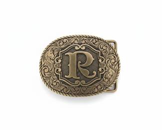 Vintage Montana Silversmiths Initial R Belt Buckle