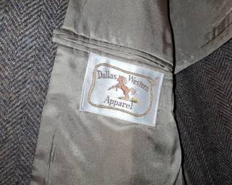 Dallas Western Apparel Brown Herringbone Sport Coat with Suede Yokes and Elbow Patches third image