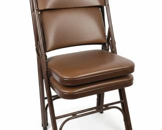 Vintage Brown Vinyl Folding Chairs Bernadine Collection