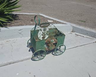 Vintage Metal Baby Carriage Planter