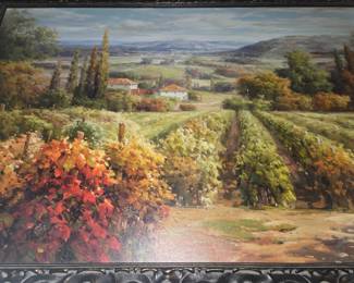 Decorative Vineyard Landscape Oil Painting size x second image
