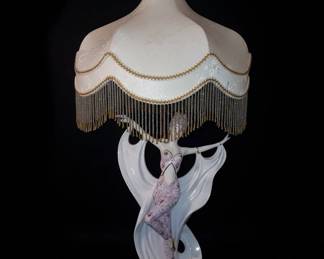 Elegant Collection Ballerina Figural Table Lamp with Beaded Fringe Shade
