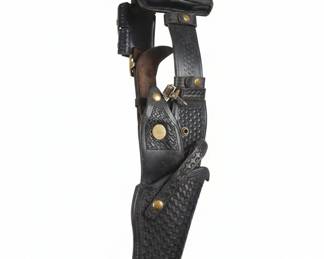 Vintage Safety Speed Holster and Duty Belt Rig with Sabas Uniforms and Earl Ginn Co. Stamps