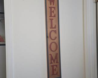 Vertical Wooden Welcome Sign