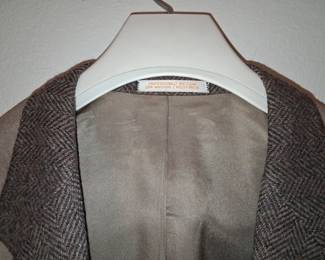 Dallas Western Apparel Brown Herringbone Sport Coat with Suede Yokes and Elbow Patches second image