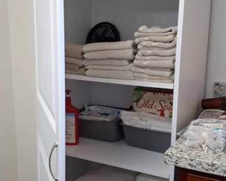 Tall White Shaker Style Linen Cabinet second image