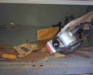 Vintage Belt Sander and Assorted Hand Tools