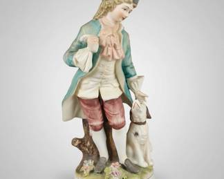 National Potteries Classic Gallery Collection C Gentleman and Dog Figurine