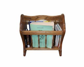 Traditional SpindleBack Oak Magazine Rack